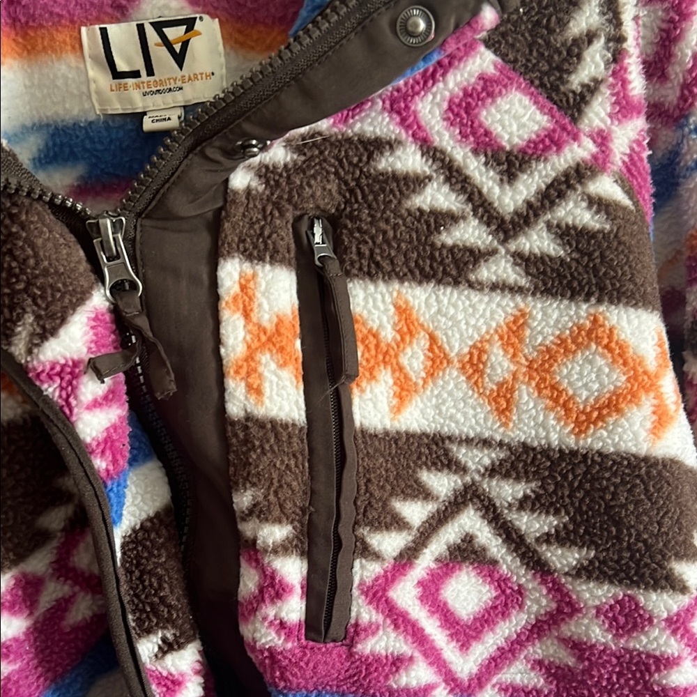 Multicolor Patterned Women's Jacket - Picture 3 of 4